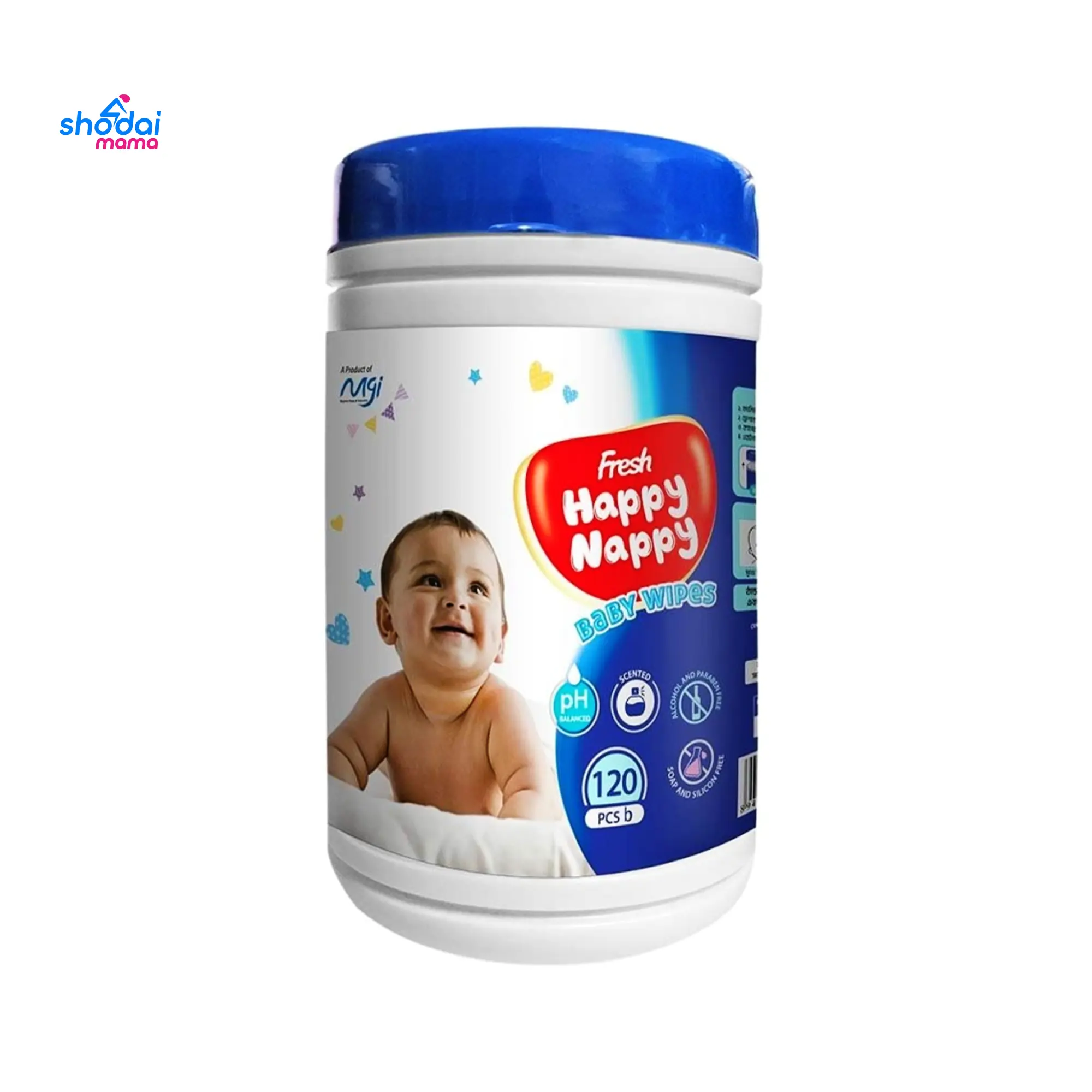 Fresh Happy Nappy Wet wipes 120 pcs Jar